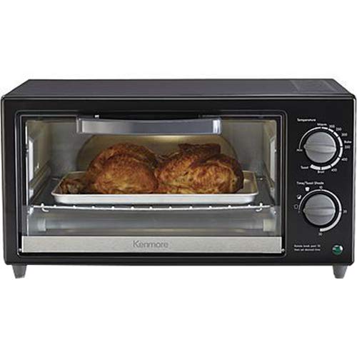 An image of Kenmore 88914 Black Four Slice Toaster Oven