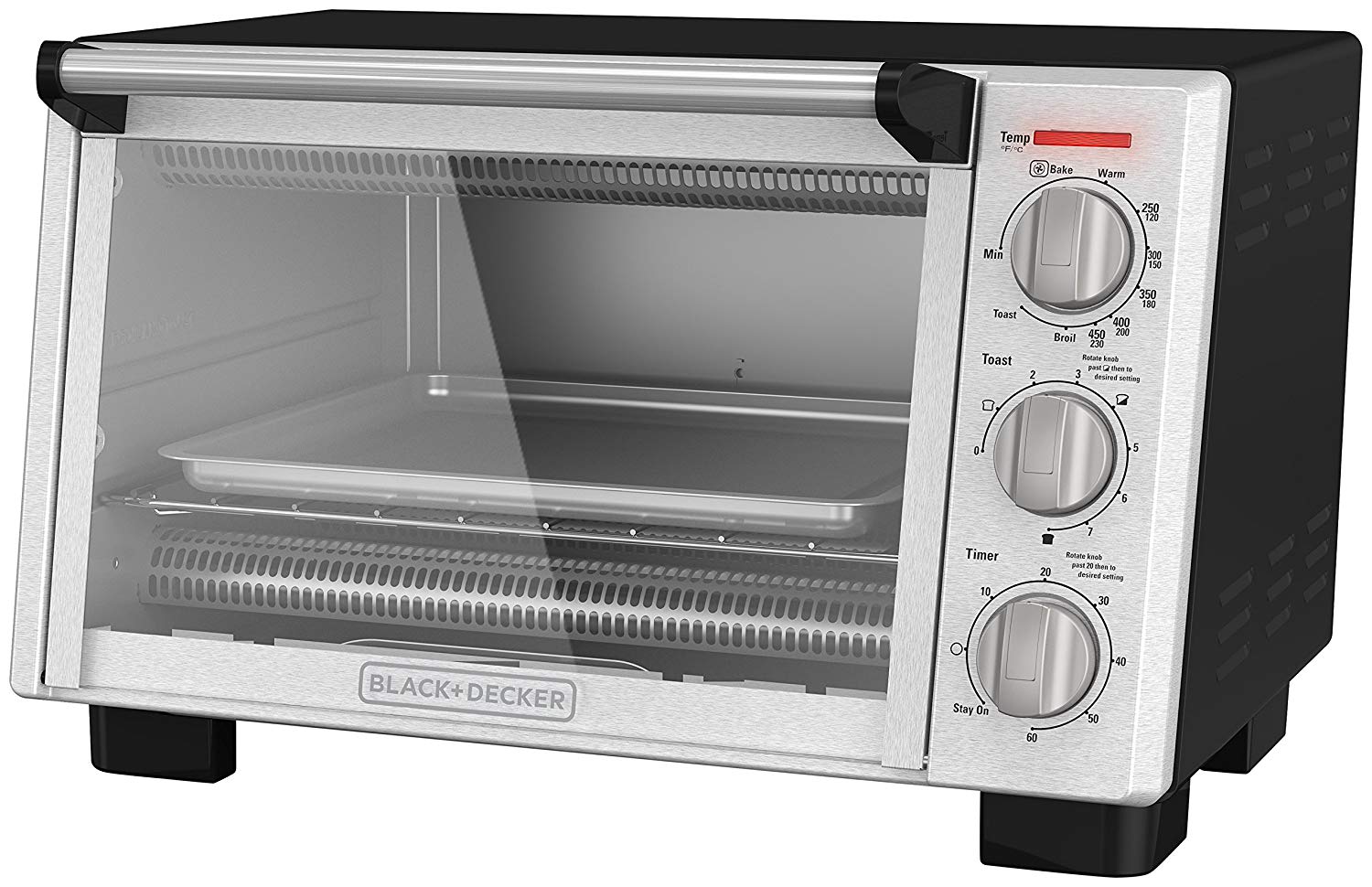 An image of TO2055S Black Convection Countertop Large Six Slice Toaster Oven | Toasty Ovens 