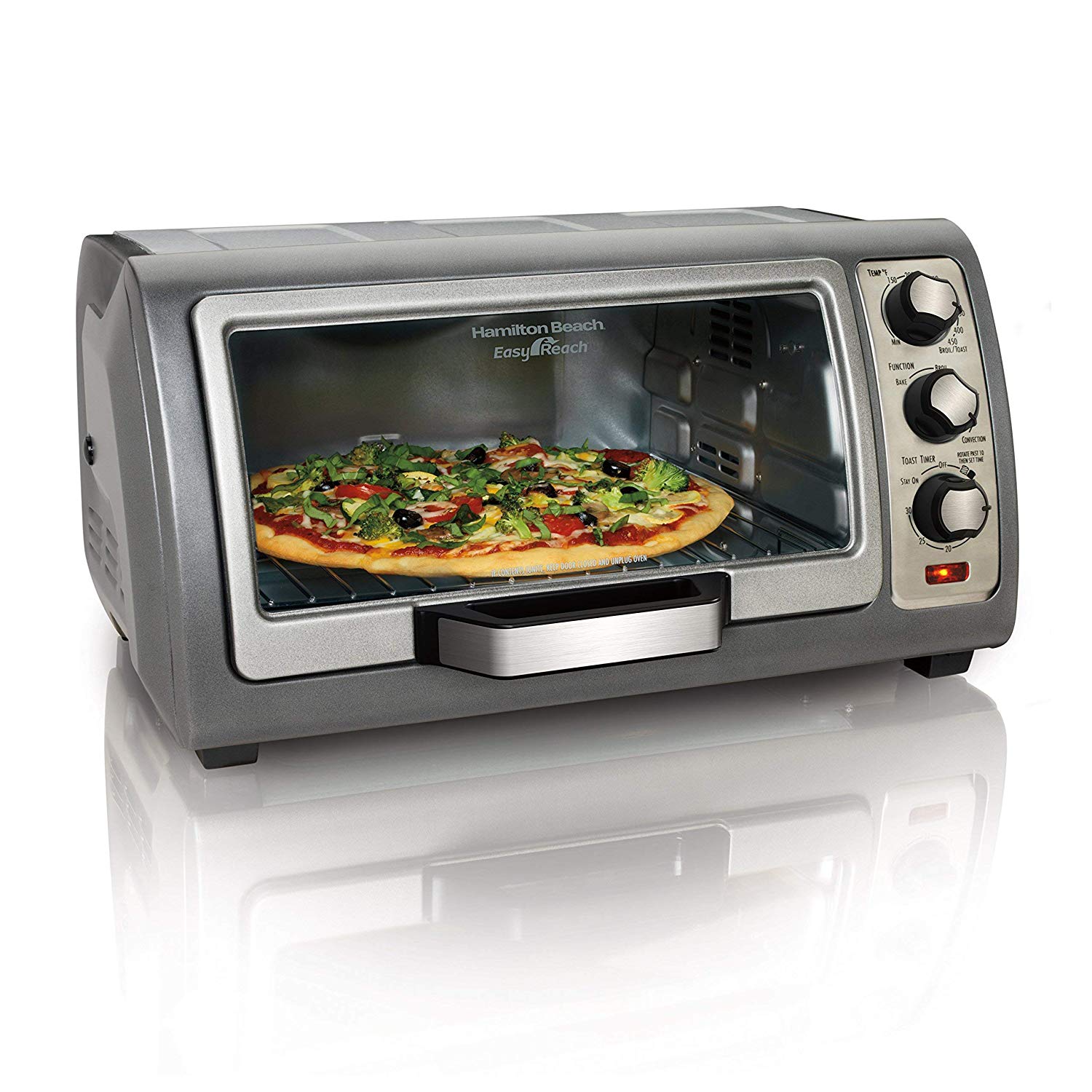 An image of Hamilton Beach 31126 Silver Convection Countertop Six Slice Toaster Oven | Toasty Ovens 