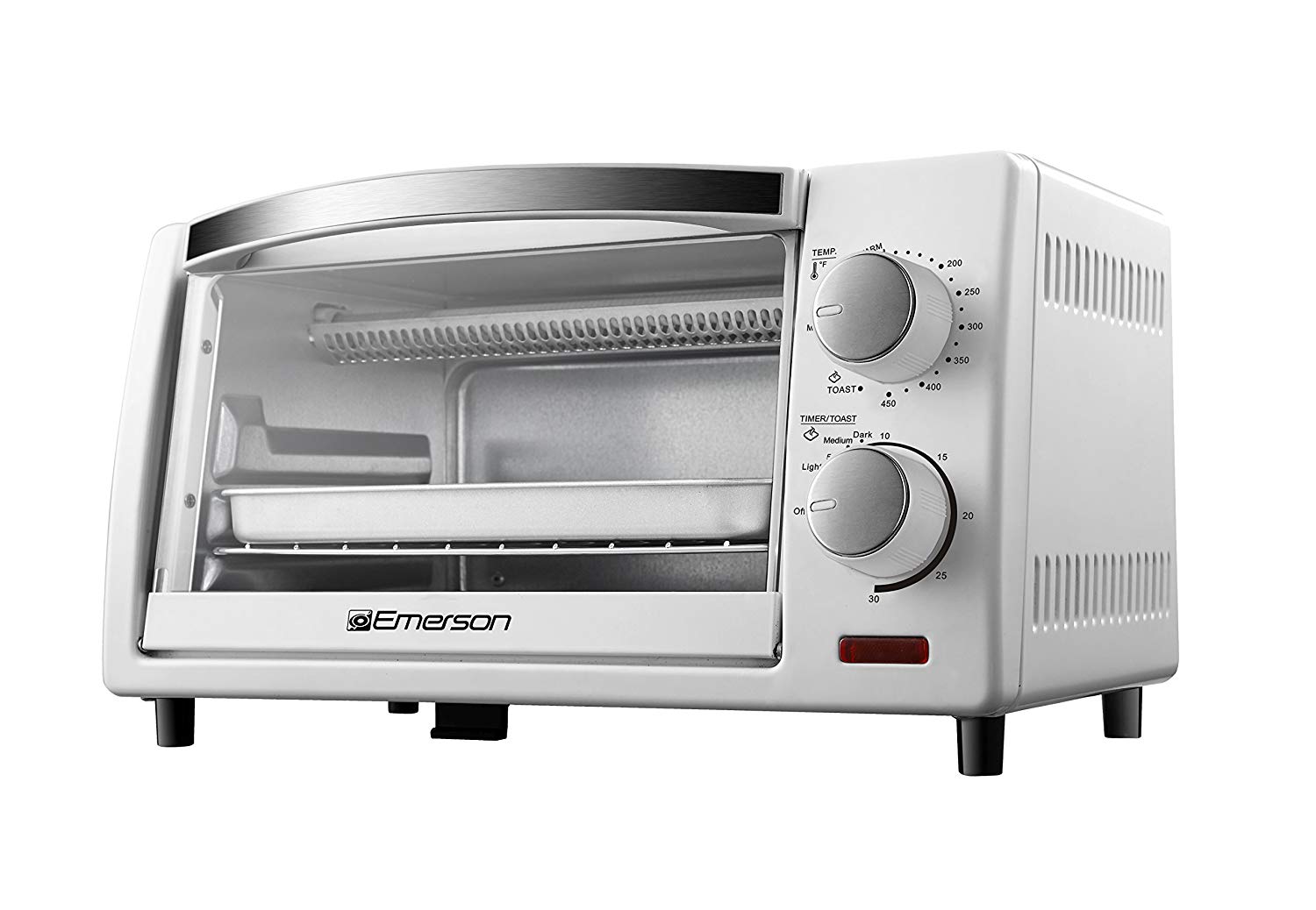 An image related to Emerson ER101002 White Convection Countertop Four Slice Toaster Oven