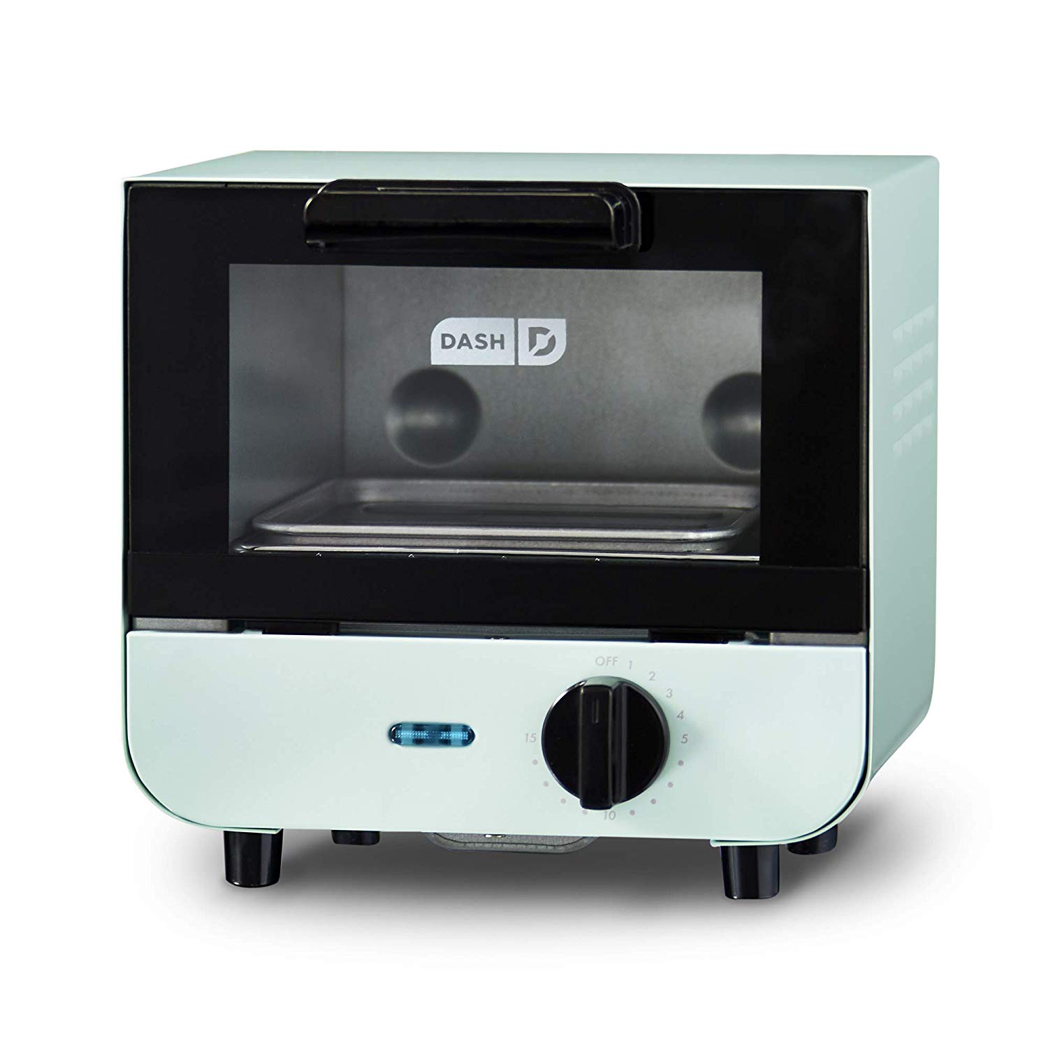 An image of DASH DMTO100GBAQ04 Aqua Countertop Mini Toaster Oven | Toasty Ovens 