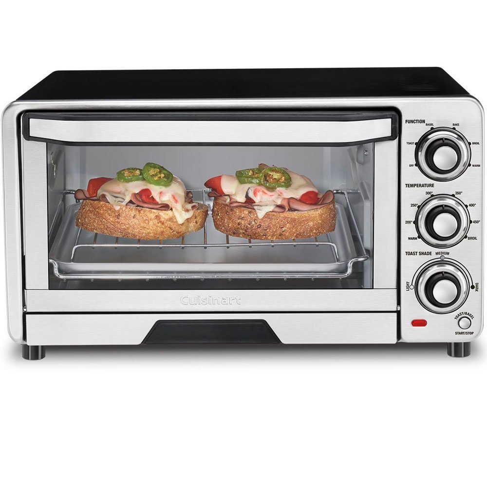 An image of Cuisinart Custom TOB-40FR Silver Large Six Slice Toaster Oven