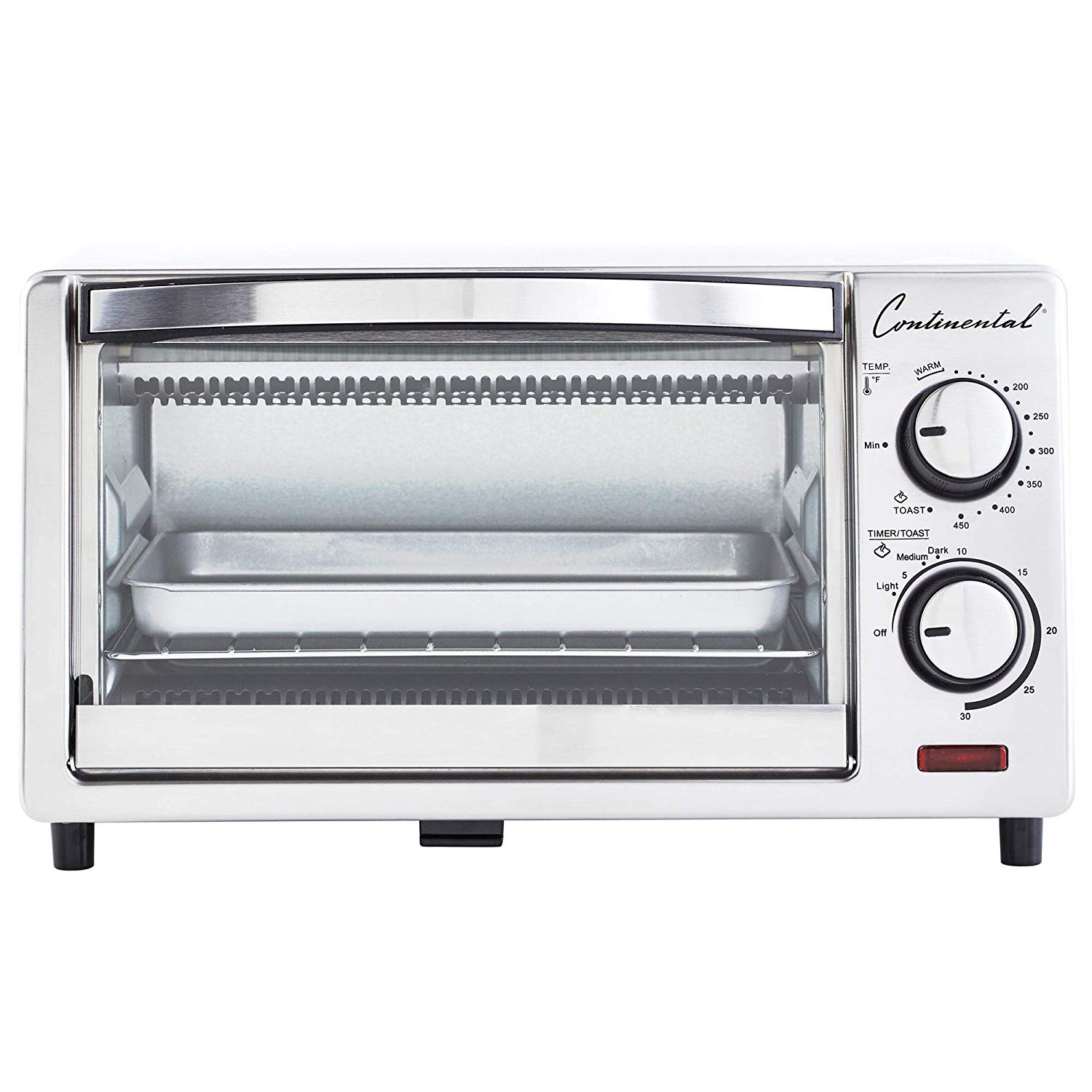 An image of Continental Electric Professional CE-TO101 White Countertop Four Slice Toaster Oven