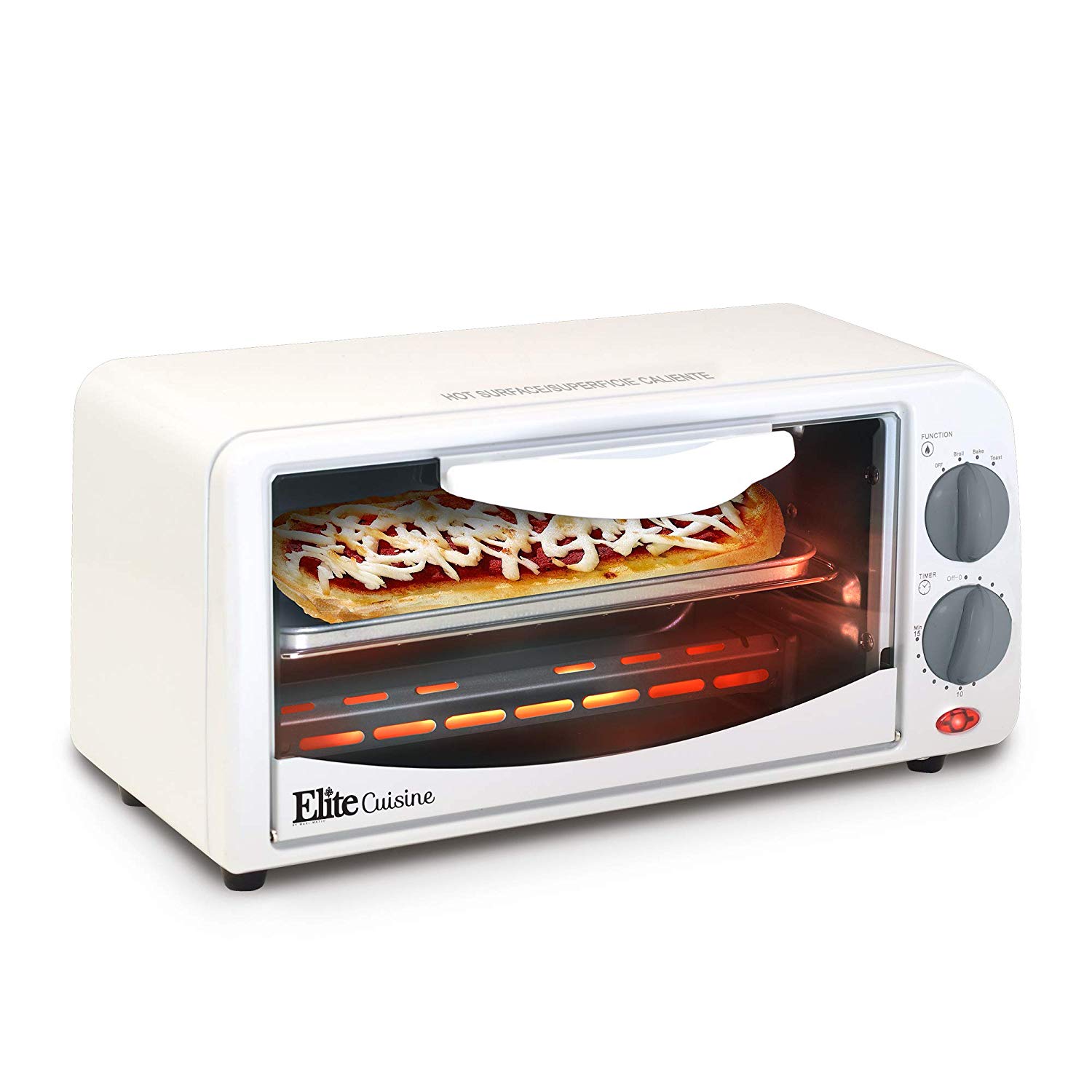 An image related to Maxi-Matic Elite Cuisine ETO-224 White Countertop Large Two Slice Toaster Oven