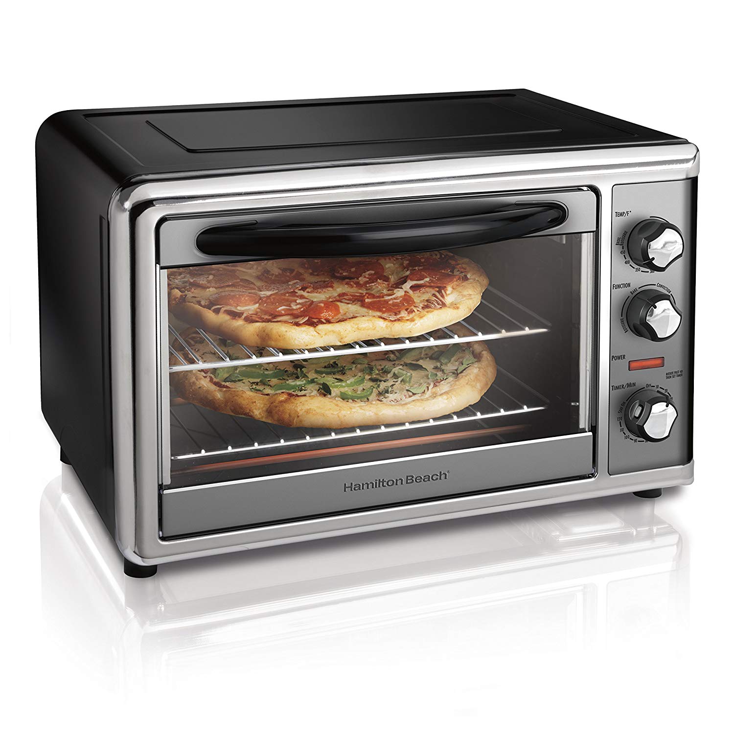 An image of Hamilton Beach 31104D Silver Convection Countertop Extra Large Toaster Oven