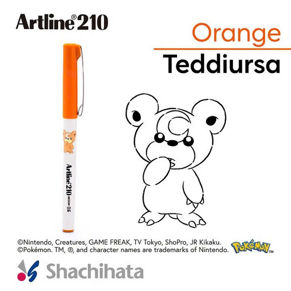 Bút lông kim Artline Pokemon EK-210NPM, Cam, 0.6mm