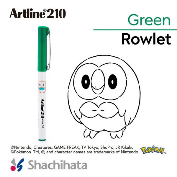Bút lông kim Artline Pokemon EK-210NPM, Lục, 0.6mm