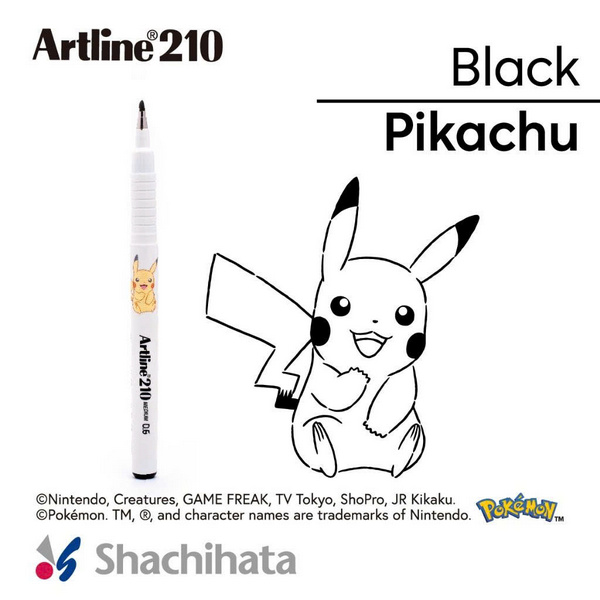 Bút lông kim Artline Pokemon EK-210NPM, Đen, 0.6mm