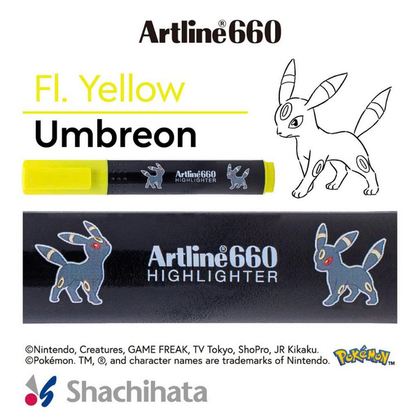 Bút dạ quang Artline Pokemon EK-660NPM, Vàng, 1.0-4.0mm