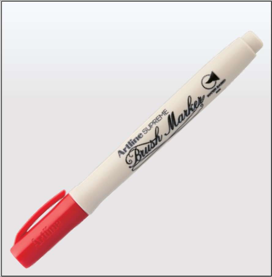 Bút lông đầu cọ Artline Supreme EPF-F,Đỏ