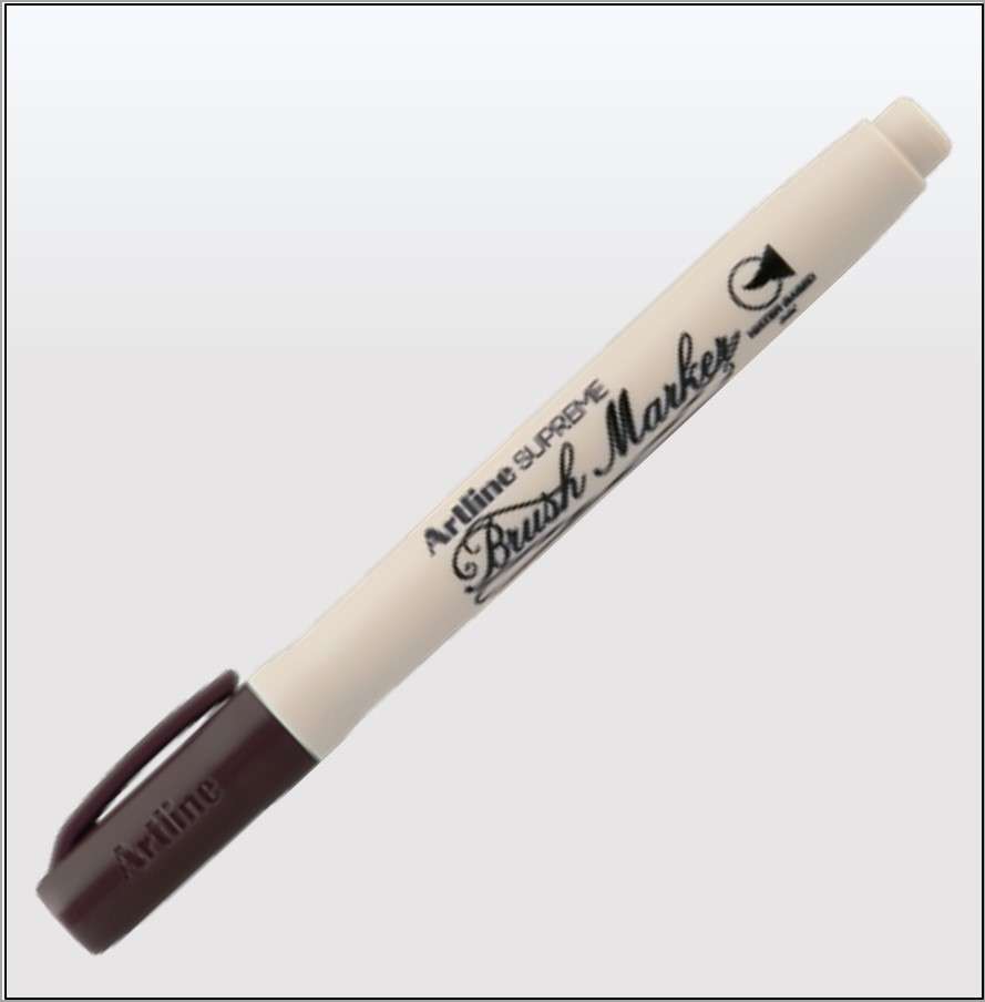 Bút lông đầu cọ Artline Supreme EPF-F,Nâu đậm