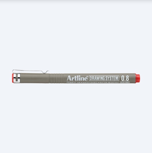 Bút vẽ kỹ thuật Artline EK-238,Đỏ,0.8mm