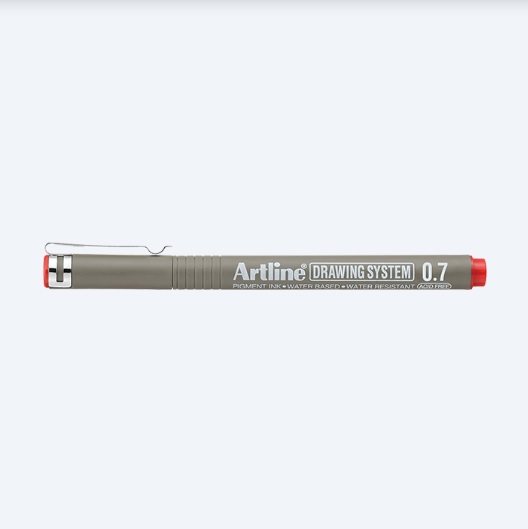 Bút vẽ kỹ thuật Artline EK-237,Đỏ,0.7mm