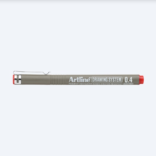 Bút vẽ kỹ thuật Artline EK-234,Đỏ,0.4mm