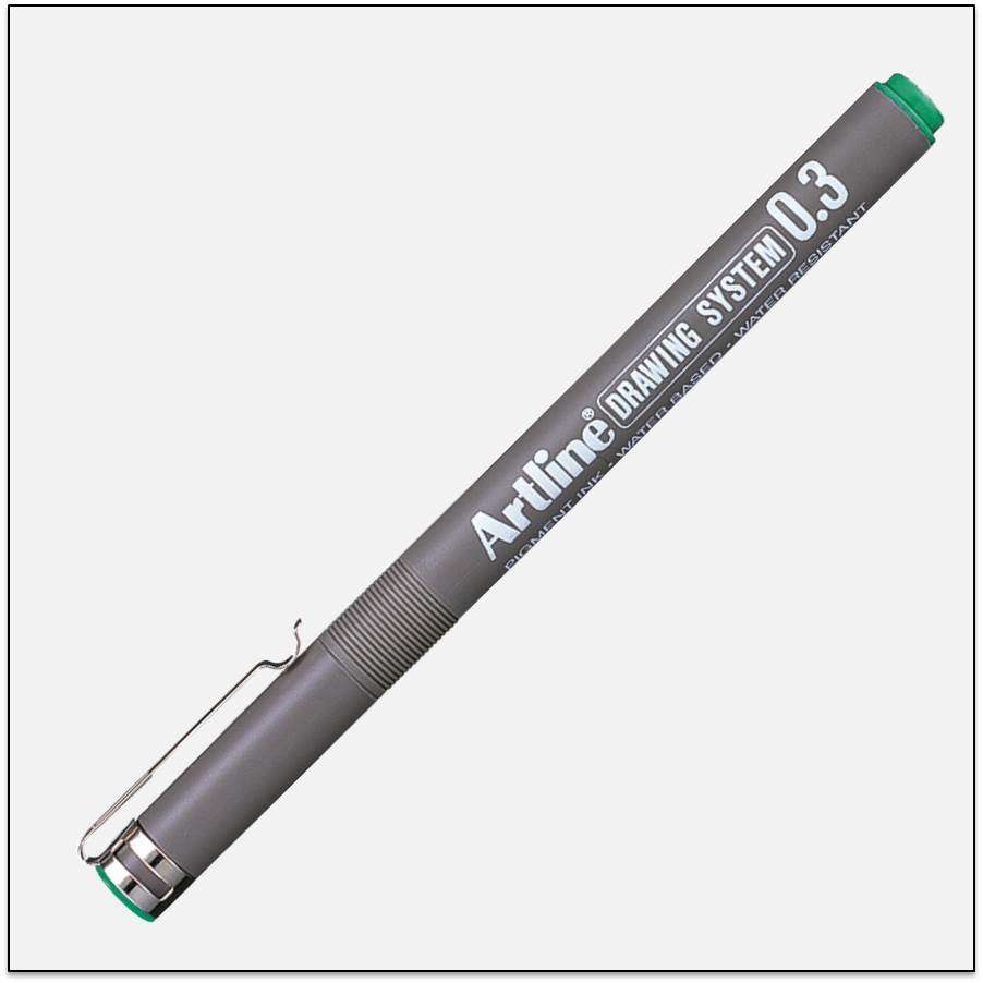Bút vẽ kỹ thuật Artline EK-233,Lục,0.3mm