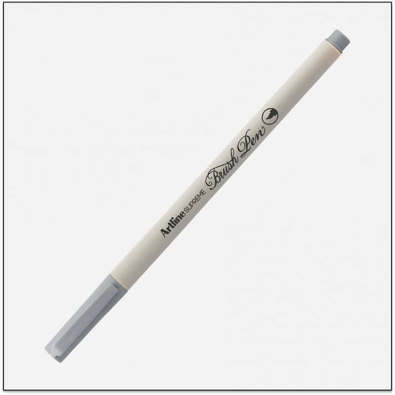 Bút lông đầu cọ Artline Supreme EPFS-F,Xám nhạt
