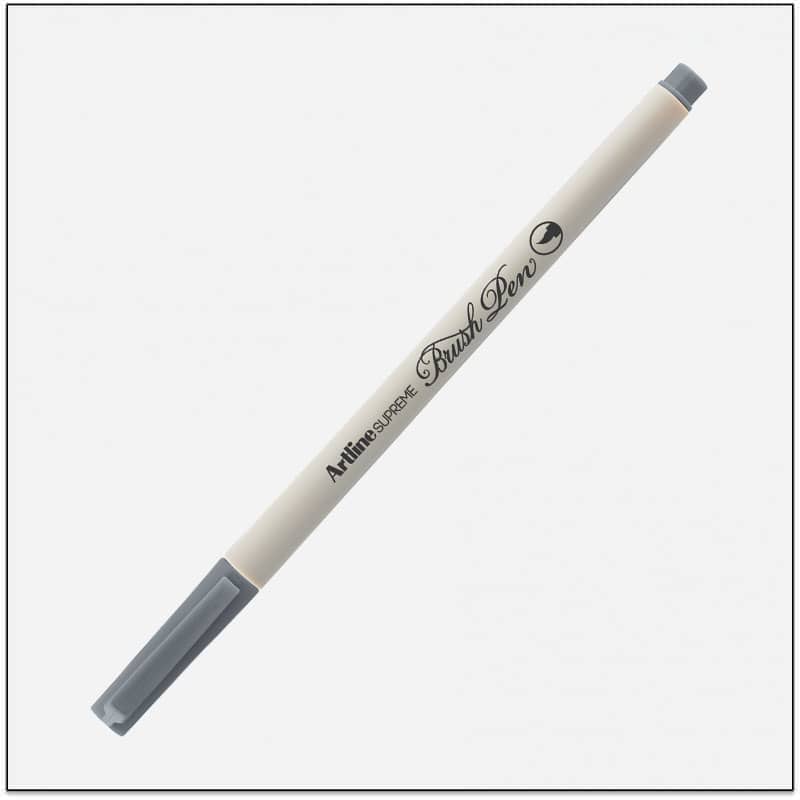 Bút lông đầu cọ Artline Supreme EPFS-F,Xám