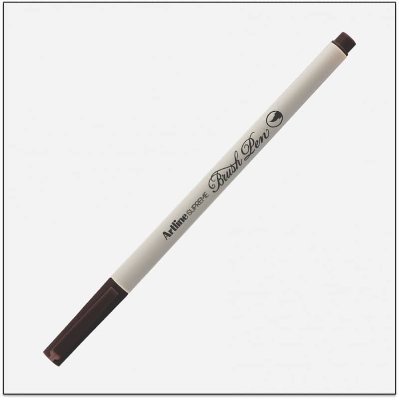 Bút lông đầu cọ Artline Supreme EPFS-F,Nâu đậm