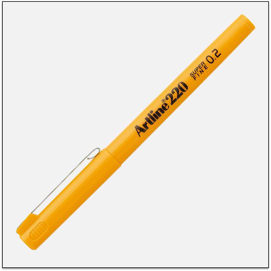 Bút lông kim Artline EK-220, Vàng, 0.2mm