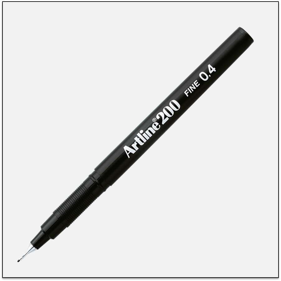 Bút lông kim Artline EK-200, Đen, 0.4mm