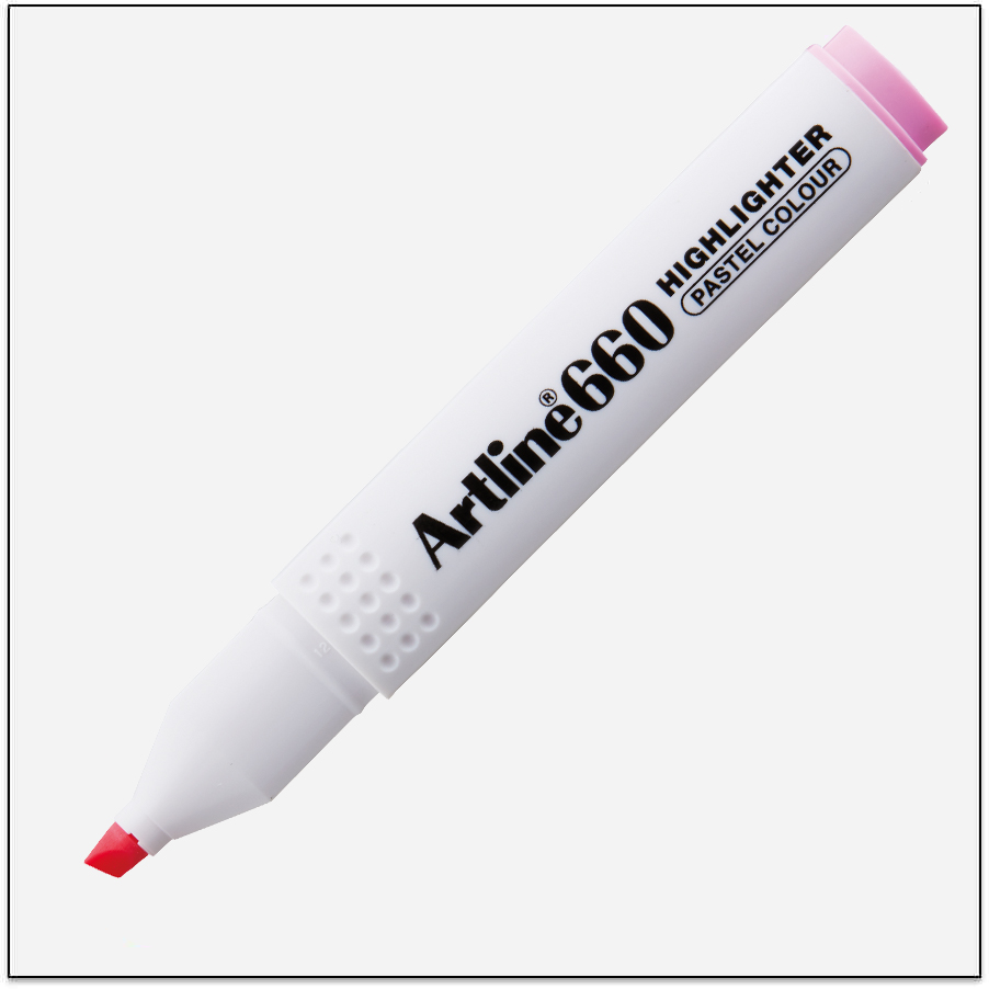 Bút dạ quang Pastel Artline EK-660P,Hồng,1.0-4.0mm