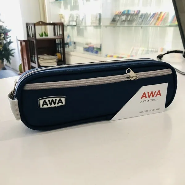 Bóp viết AWA 2 ngăn HVA,Xanh đen