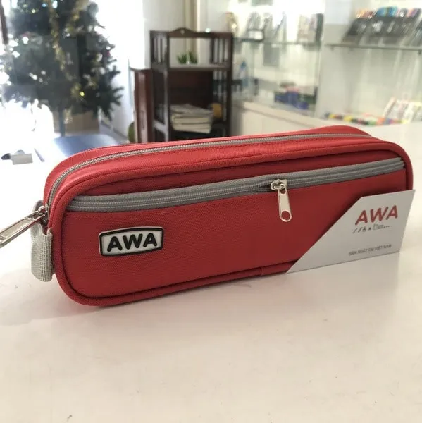 Bóp viết AWA 2 ngăn HVA,Đỏ