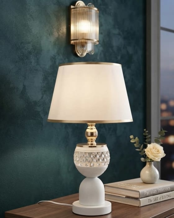 Luxury  Table Lamp – White & Gold