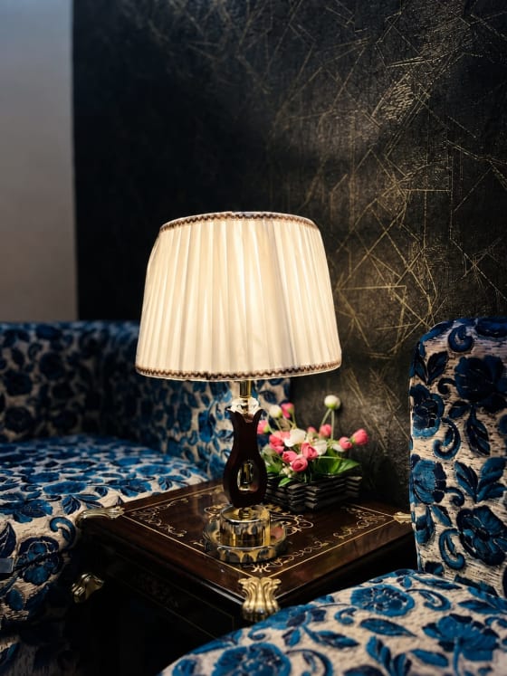 Midnight Wood & Gold Silhouette Lamp