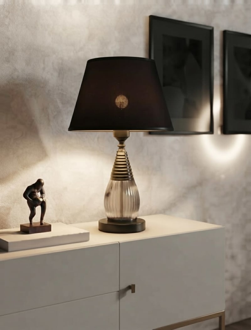 Modern Gold and Black Table Lamp