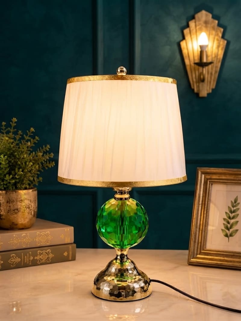 Premium Green Crystal Table Lamp