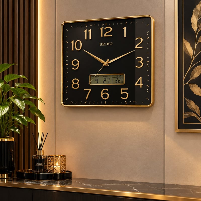 Black & Gold Square Time