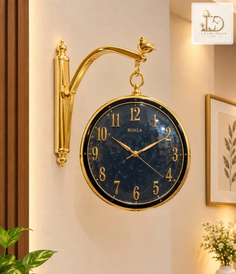 Royal Gold & Black Clock
