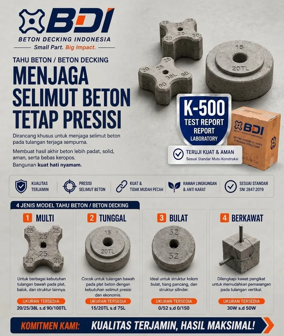 Panduan Lengkap Pengadaan Beton Decking (Tahu Beton) K-500 di Kota Sukabumi untuk Proyek Konstruksi Skala Besar