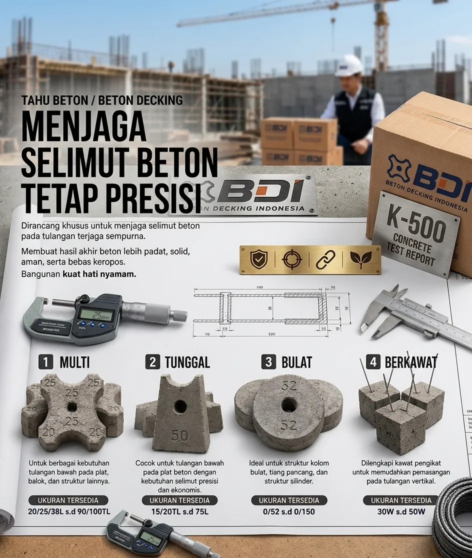Panduan Lengkap Pengadaan Beton Decking (Tahu Beton) K-500 di Kabupaten Sragen: Spesifikasi, Harga, dan Vendor Terbaik