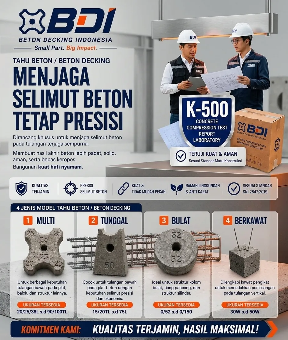 Panduan Lengkap Pengadaan Beton Decking (Tahu Beton) K-500 di Kota Tangerang: Spesifikasi, Harga, dan Vendor Terpercaya