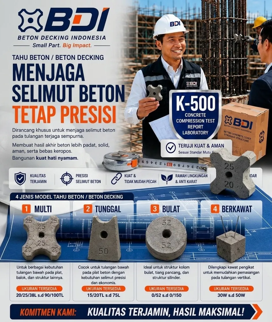 Panduan Lengkap Pengadaan Beton Decking (Tahu Beton) K-500 di Kabupaten Wonogiri: Standar Mutu, Harga, dan Implementasi Proyek