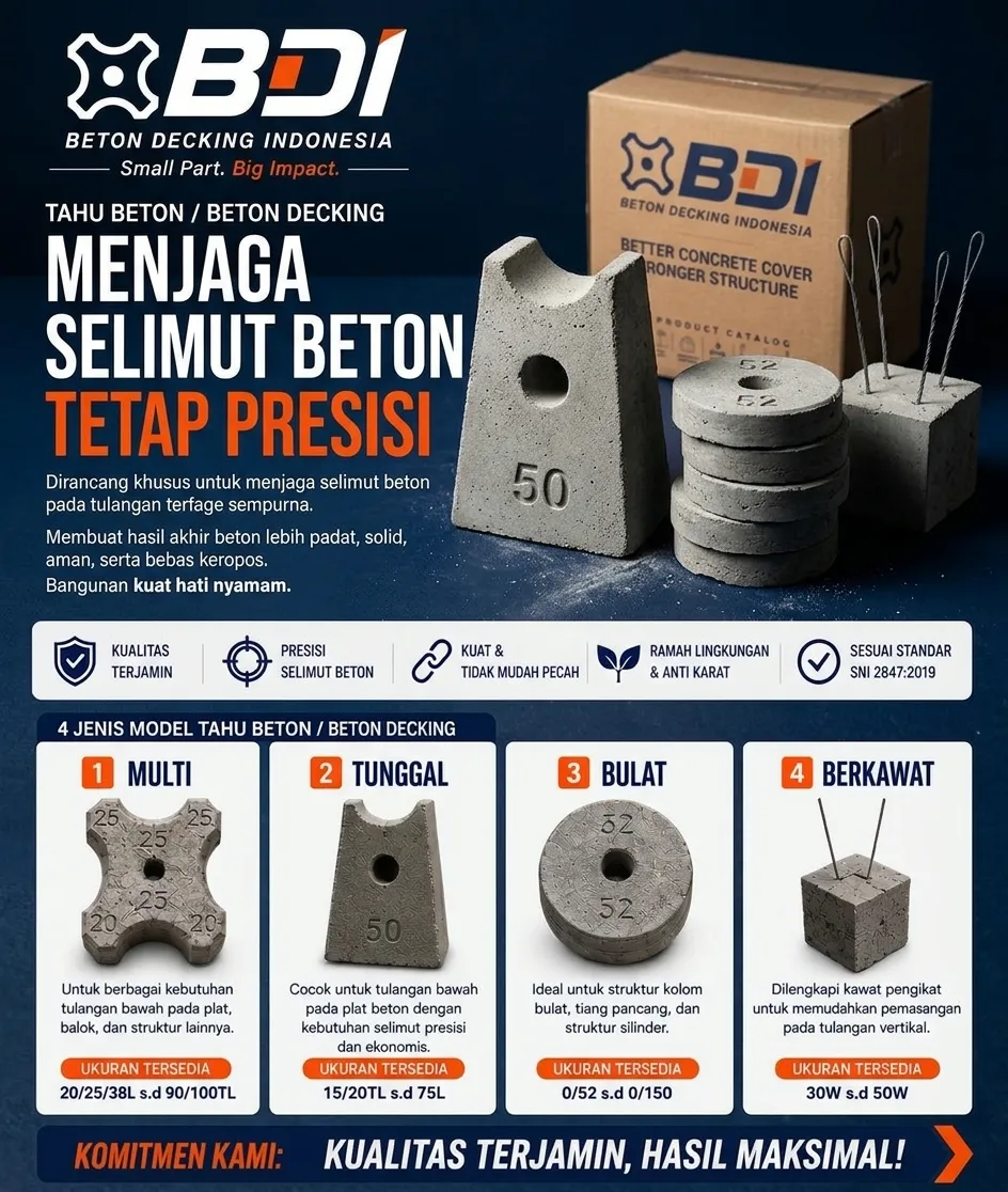 Jasa Pengadaan Beton Decking (Tahu Beton) K-500 di Kabupaten Bengkulu Tengah: Solusi Selimut Beton Berkualitas Tinggi