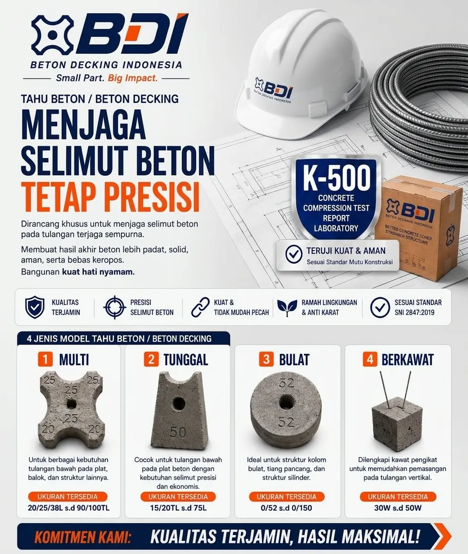 Panduan Lengkap Pengadaan Beton Decking (Tahu Beton) K-500 di Kota Tarakan: Spesifikasi, Keunggulan, dan Strategi Logistik