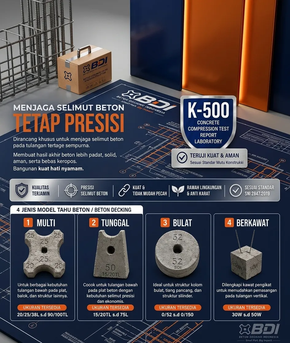 Strategi Pengadaan Beton Decking (Tahu Beton) K-500 di Kota Tegal: Panduan Proyek Kokoh Tahan Korosi