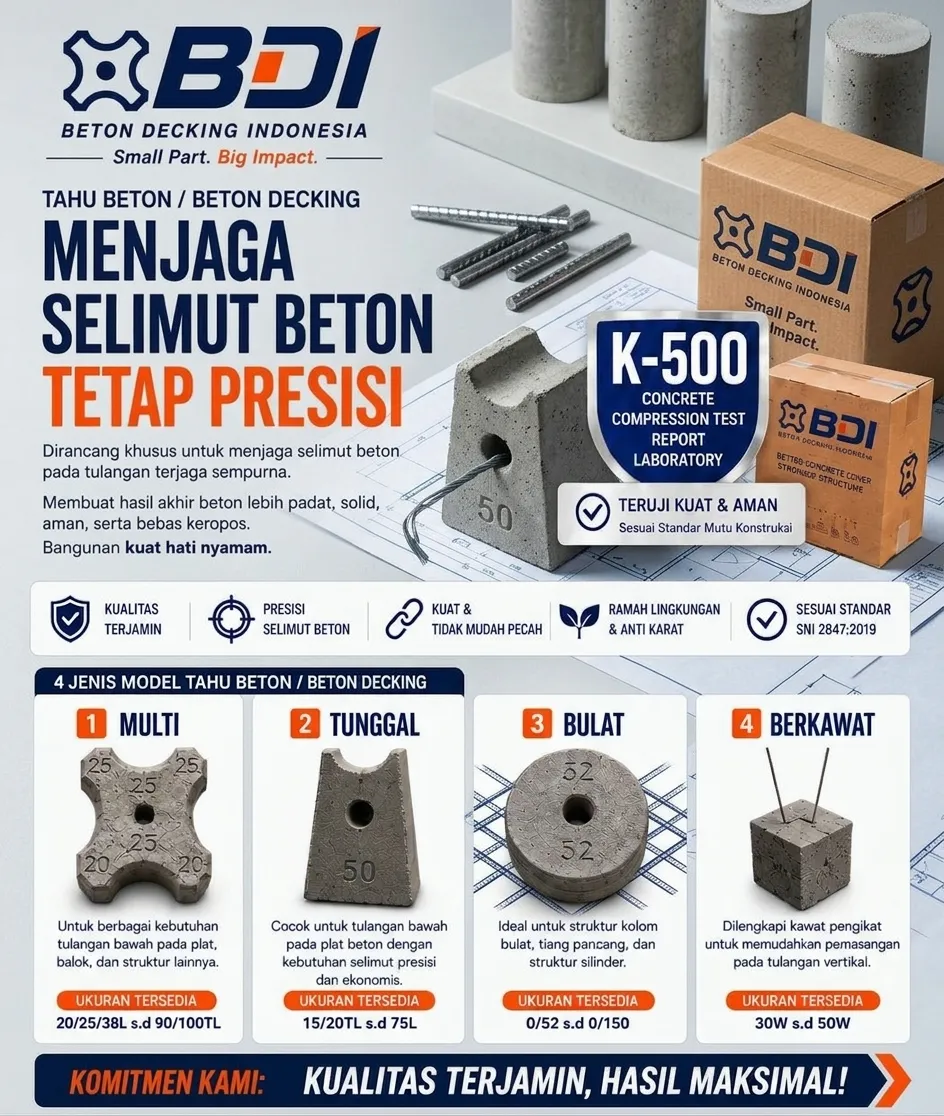 Panduan Lengkap Pengadaan Beton Decking (Tahu Beton) K-500 di Kabupaten Bangka Selatan: Spesifikasi, Harga, dan Implementasi Proyek