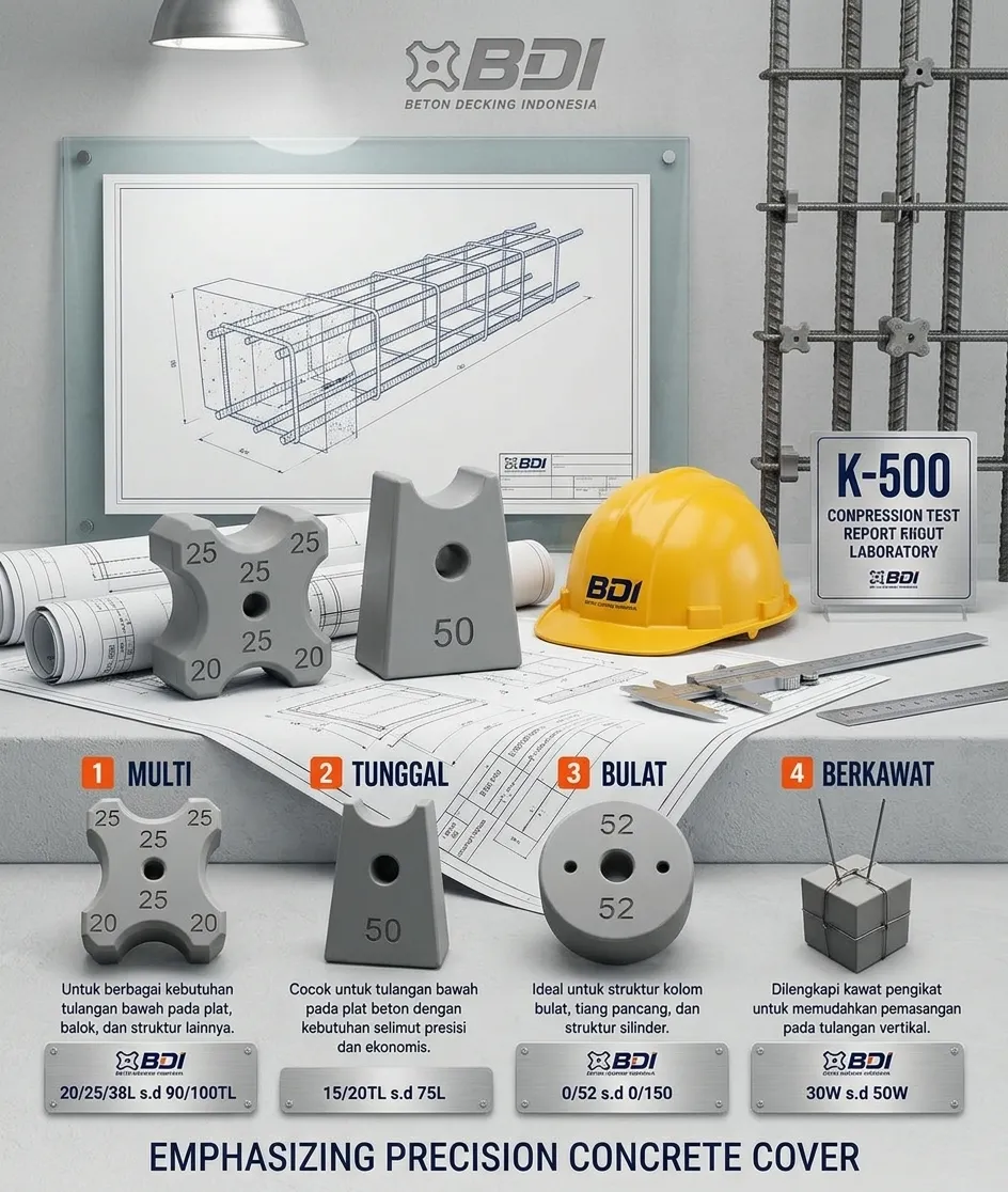 Panduan Lengkap Pengadaan Beton Decking (Tahu Beton) K-500 di Kabupaten Bondowoso: Spesifikasi, Harga, dan Logistik