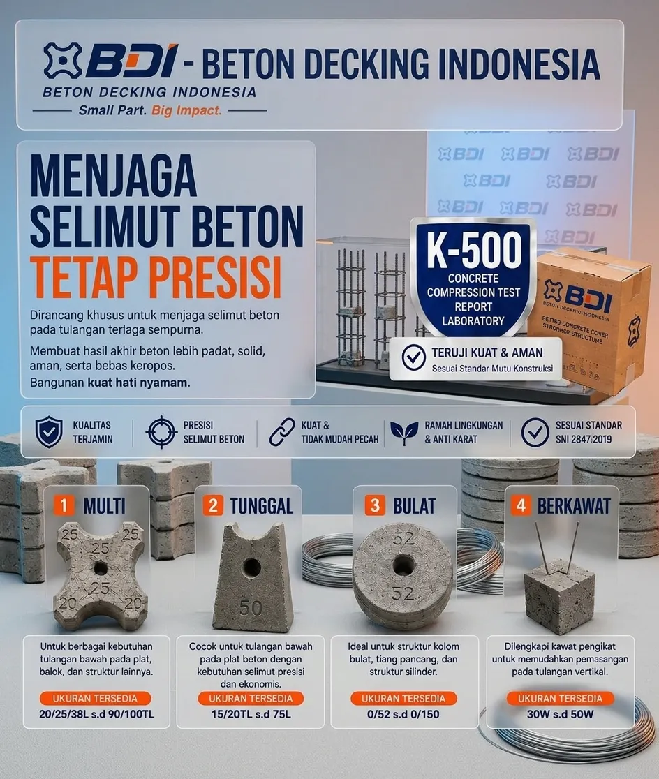 Panduan Lengkap Pengadaan Beton Decking (Tahu Beton) K-500 di Kabupaten Gresik untuk Proyek Infrastruktur & Industri