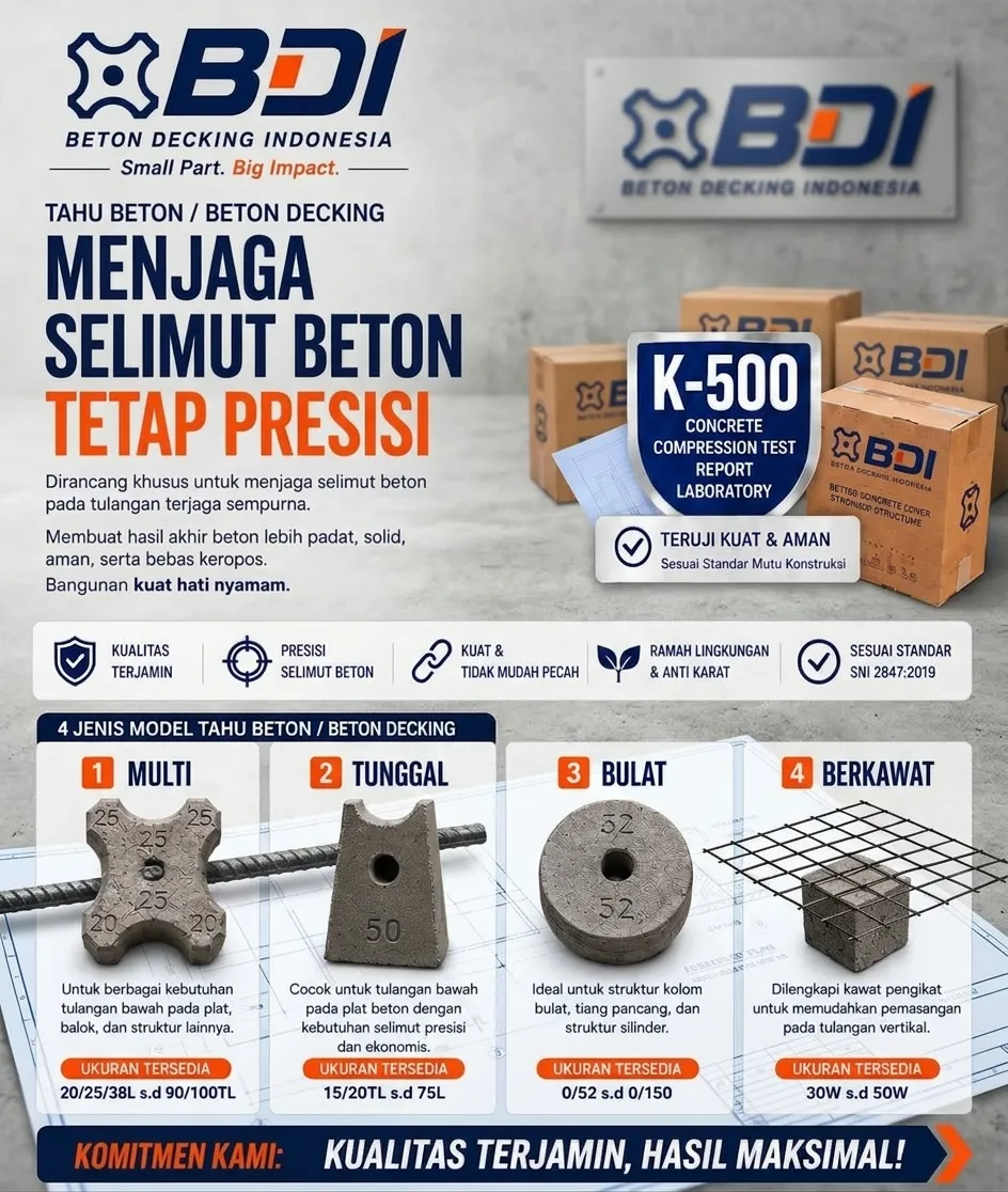 Panduan Lengkap Pengadaan Beton Decking (Tahu Beton) K-500 di Jakarta Barat: Spesifikasi, Harga, dan Implementasi Proyek