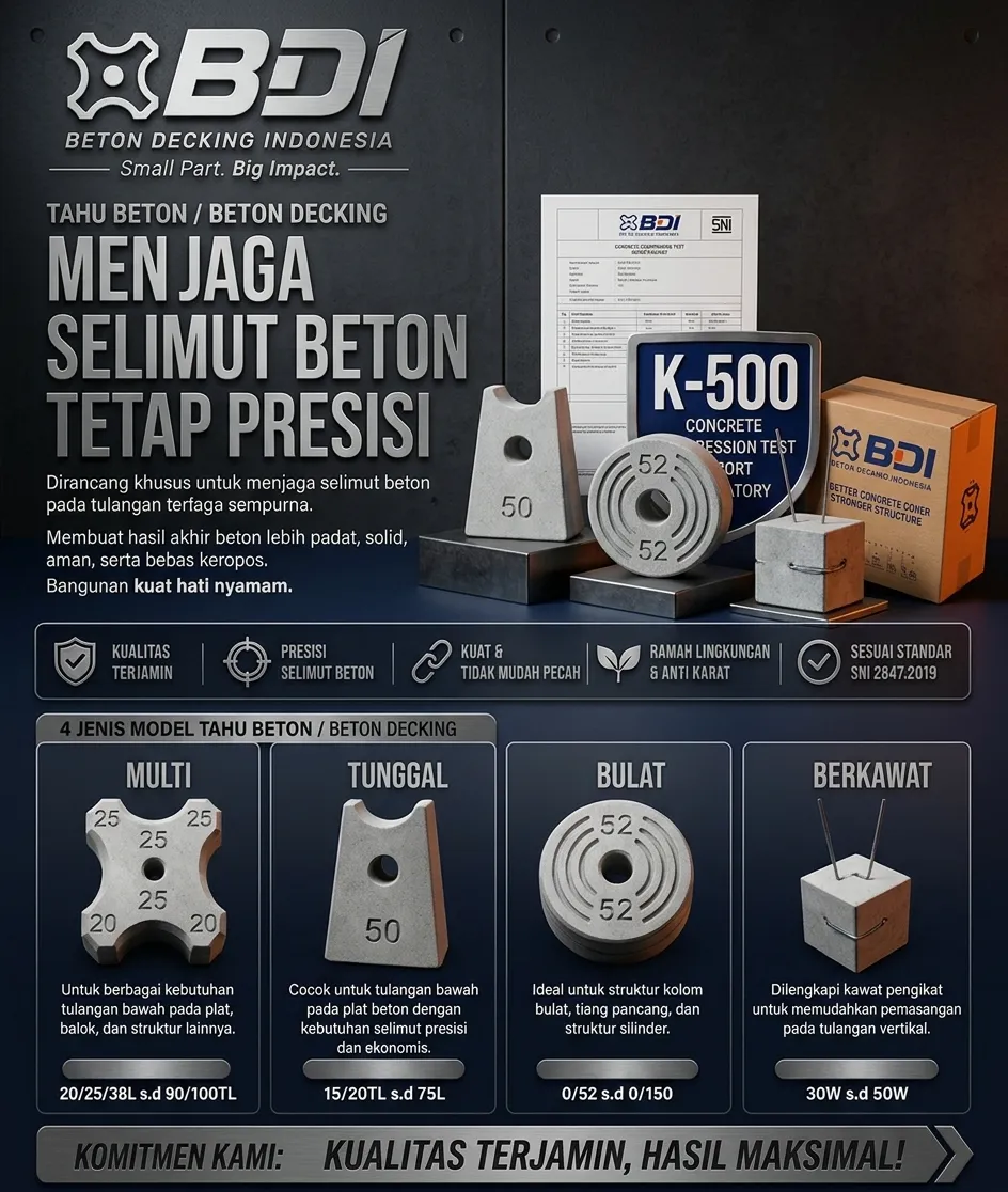 Strategi Pengadaan Beton Decking (Tahu Beton) K-500 di Jakarta Pusat: Panduan Lengkap Spesifikasi, Standar SNI, dan Vendor Lokal