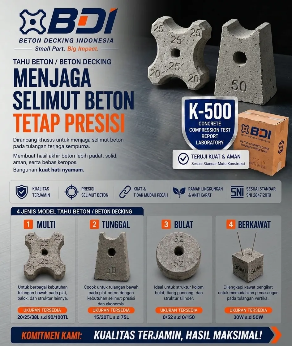 Panduan Lengkap Pengadaan Beton Decking (Tahu Beton) K-500 di Jakarta Utara: Spesifikasi, Harga, dan Vendor Terbaik