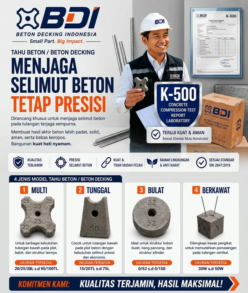Panduan Lengkap Pengadaan Beton Decking (Tahu Beton) K-500 di Kabupaten Tanjung Jabung Timur