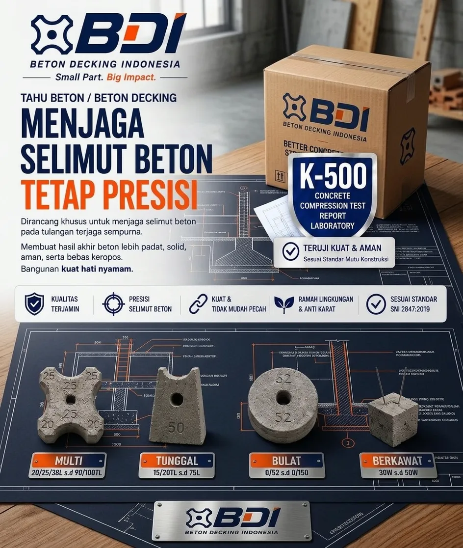Panduan Lengkap Pengadaan Beton Decking (Tahu Beton) Mutu K-500 di Kabupaten Ciamis: Spesifikasi, Harga, dan Vendor Terbaik