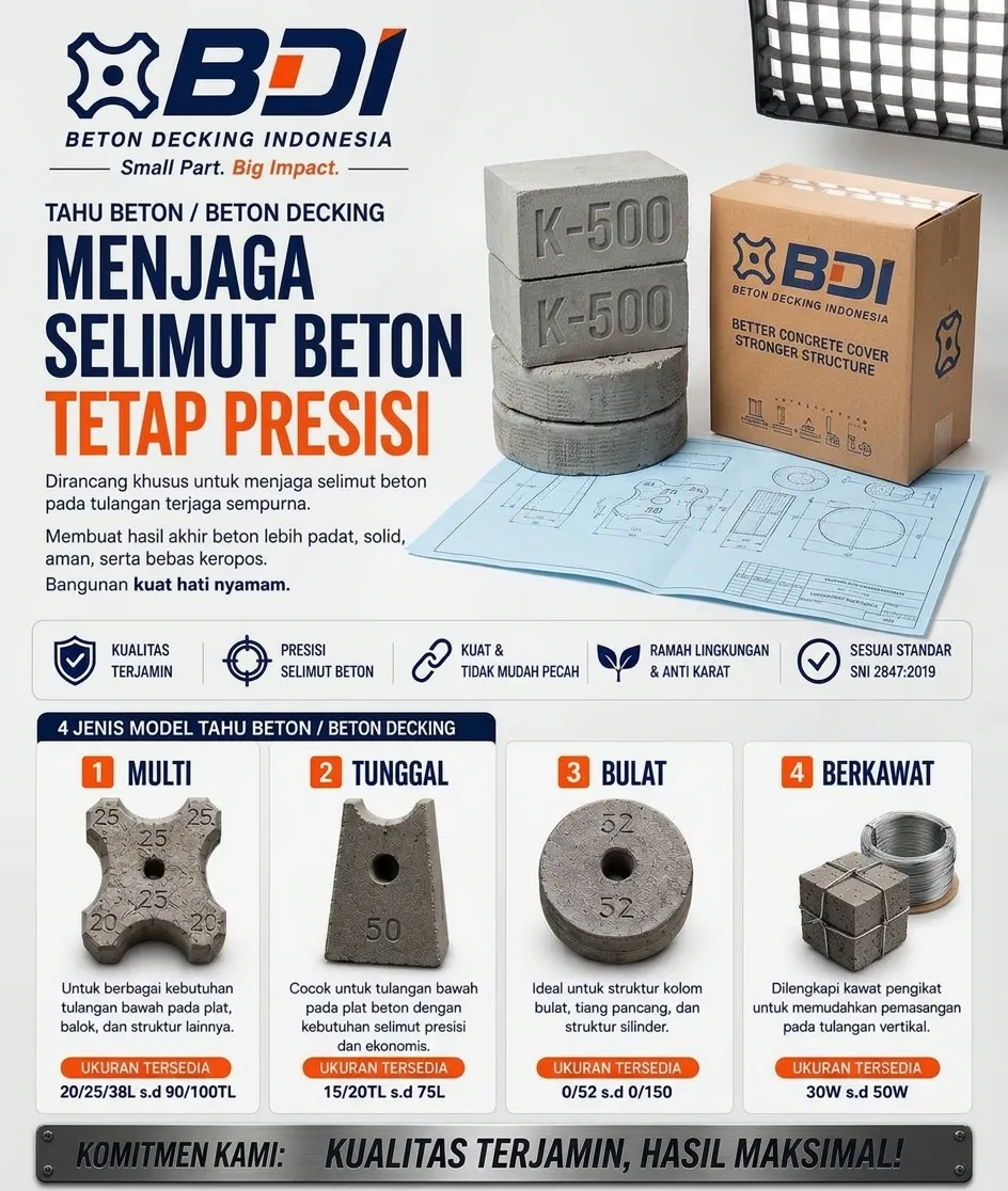 Panduan Lengkap Pengadaan Beton Decking (Tahu Beton) K-500 di Kabupaten Ketapang: Spesifikasi, Harga, dan Logistik