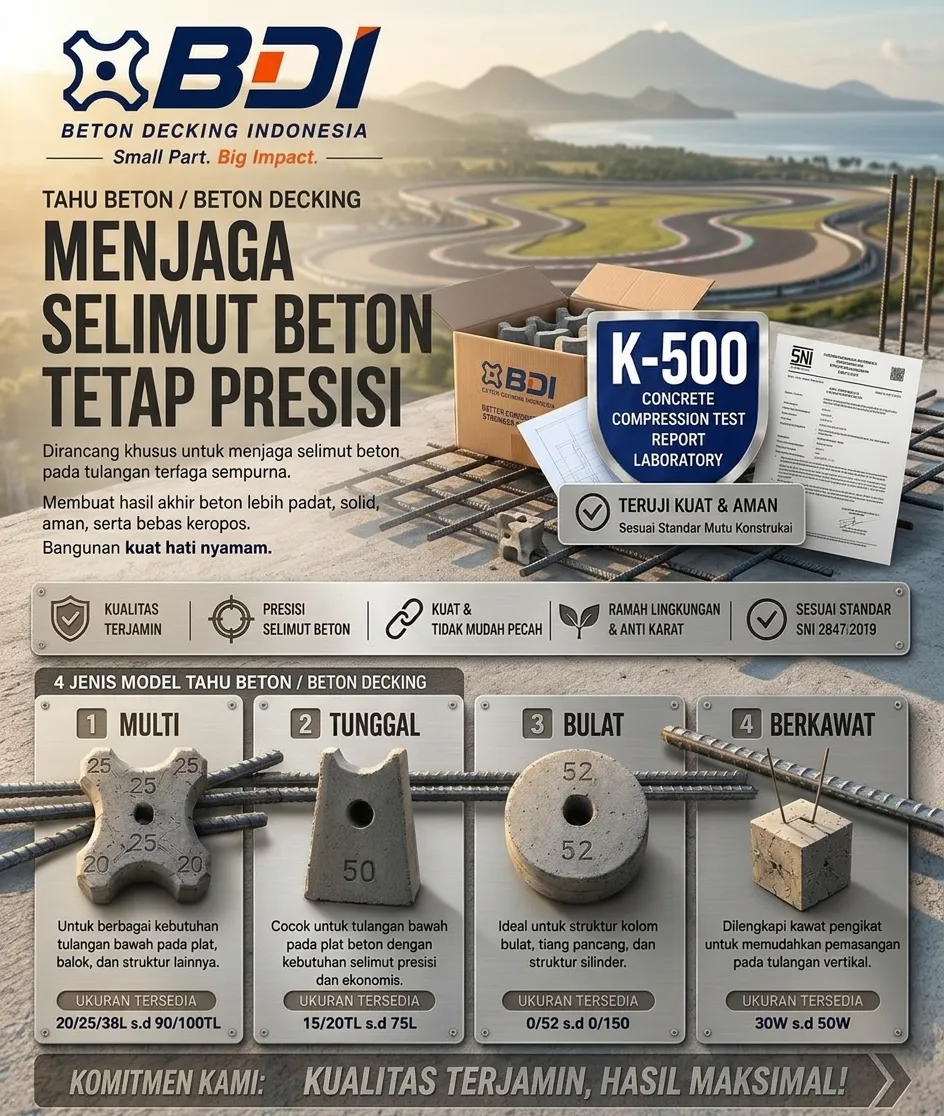 Panduan Lengkap Pengadaan Beton Decking (Tahu Beton) K-500 di Kabupaten Lombok Tengah: Standar, Harga, dan Implementasi Proyek